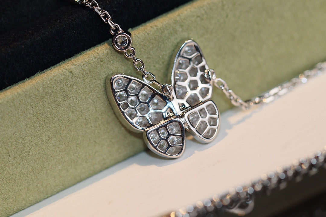 [Super CiCi ]SCHMETTERLING DIAMANT-HALSKETTE