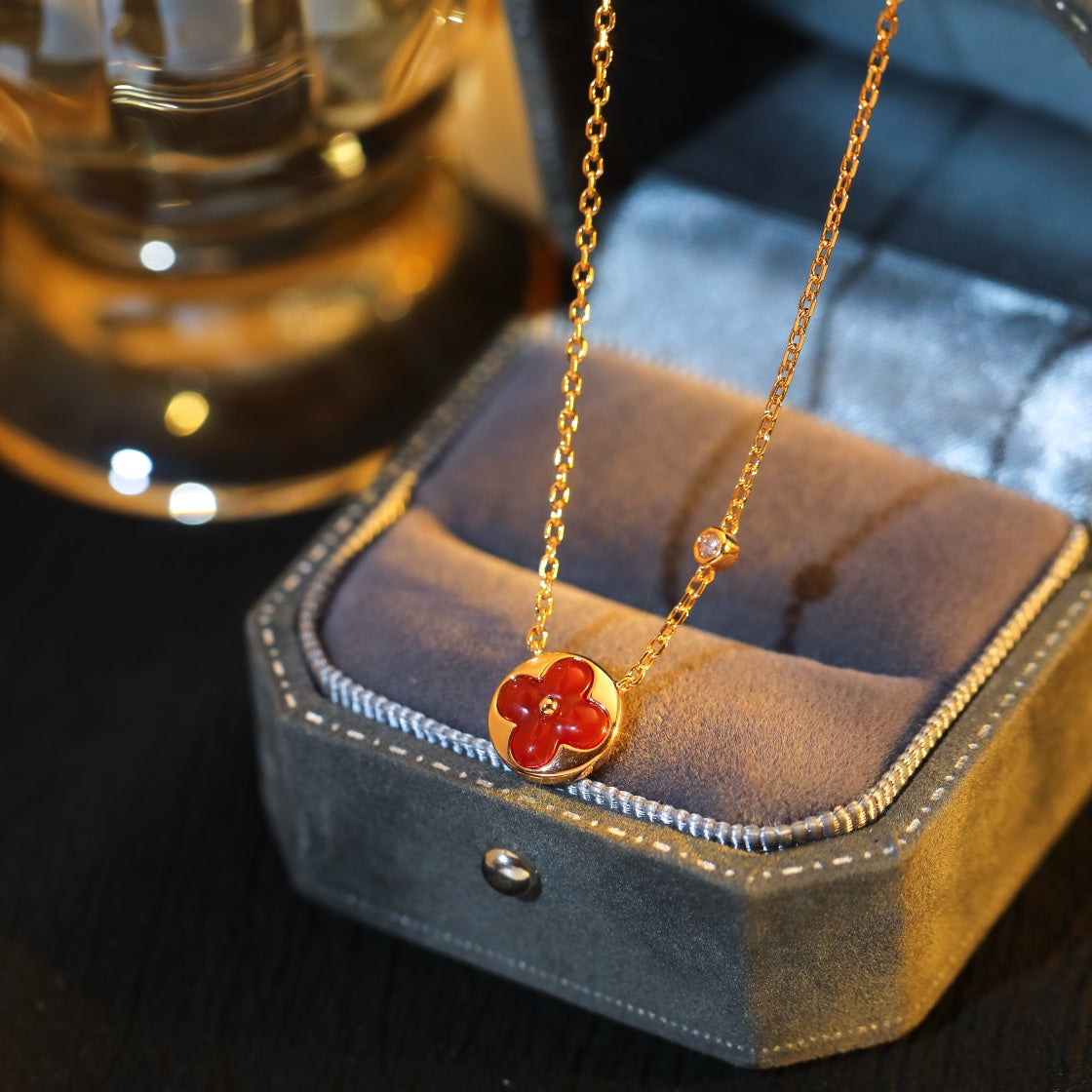 [Super CiCi ]SUN ANHÄNGER ROSÉGOLD 1 DIAMANT HALSKETTE
