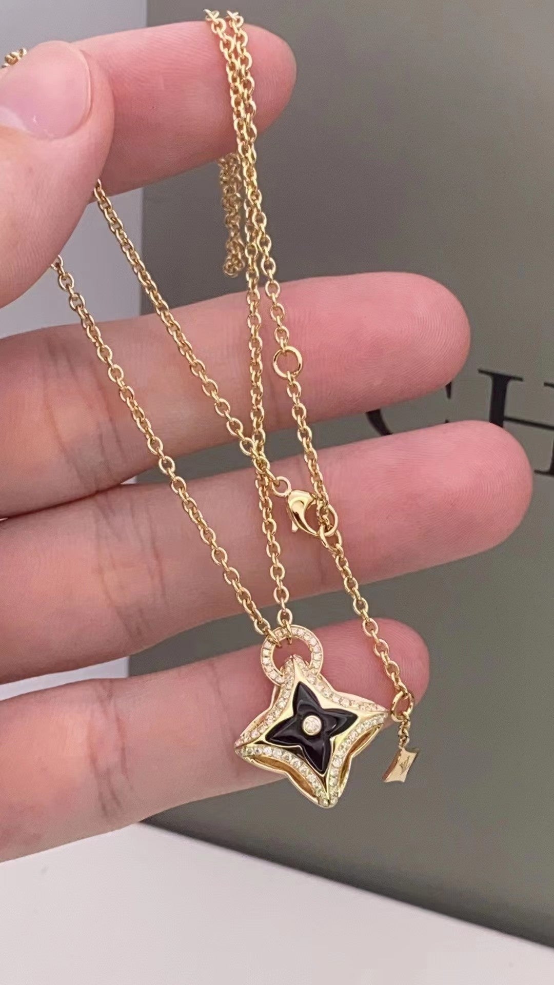 [Super CiCi ]STERN-ANHÄNGER ROSÉGOLD DIAMANT-HALSKETTE