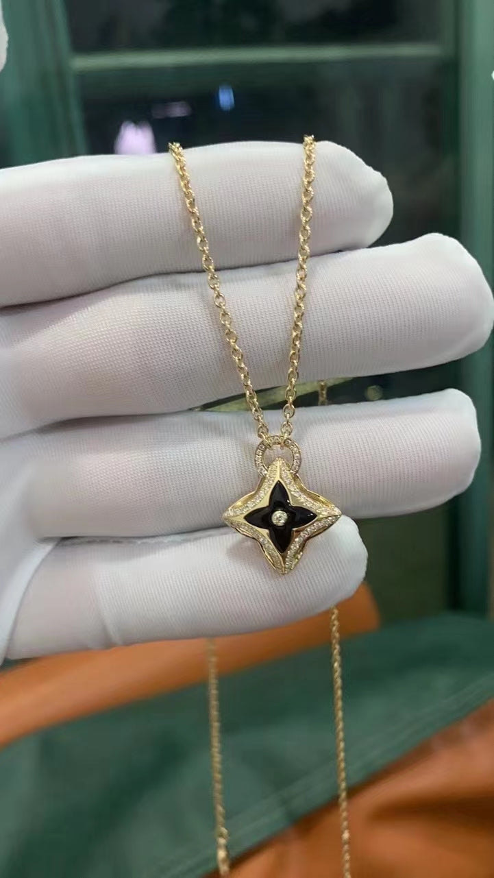 [Super CiCi ]STERN-ANHÄNGER ROSÉGOLD DIAMANT-HALSKETTE