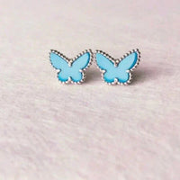 [Bieber Jewelry ]BUTTERFLY TURQUOISE EARRINGS SILVER