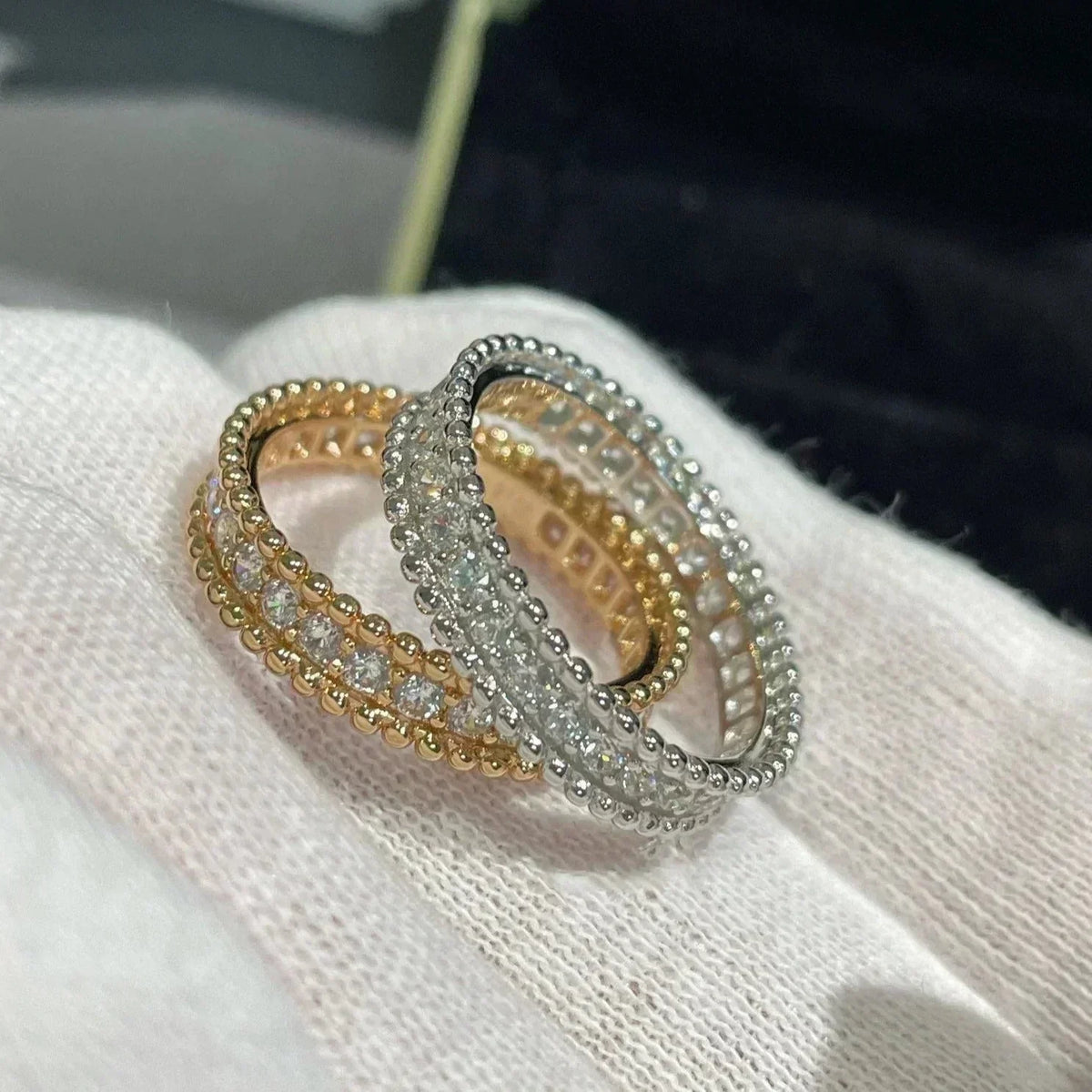 [Super CiCi ]PERLEE DIAMANT-RING AUS ROSÉGOLD