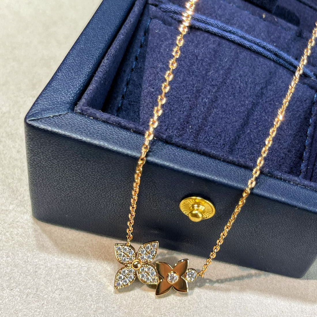 [Super CiCi ]STAR BLOSSOM HALSKETTE ROSÉGOLD DIAMANTEN