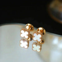 [Bieber Jewelry ]CLOVER MINI 9.5MM WHITE MOP EARRINGS