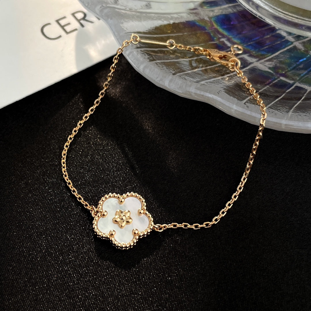 [Super CiCi ]LUCKY SPRING ROSÉGOLD PERLMUTT-ARMBAND