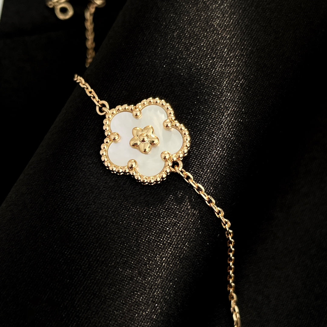 [Super CiCi ]LUCKY SPRING ROSÉGOLD PERLMUTT-ARMBAND