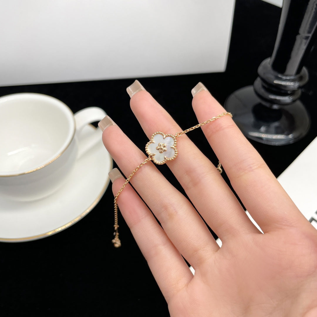 [Super CiCi ]LUCKY SPRING ROSÉGOLD PERLMUTT-ARMBAND