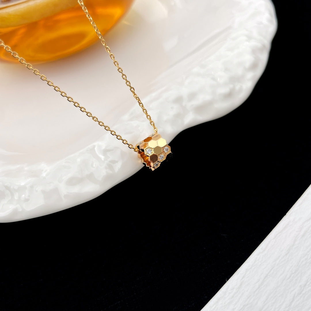 [Super CiCi ]BEE MINI ANHÄNGER DIAMANT-HALSKETTE