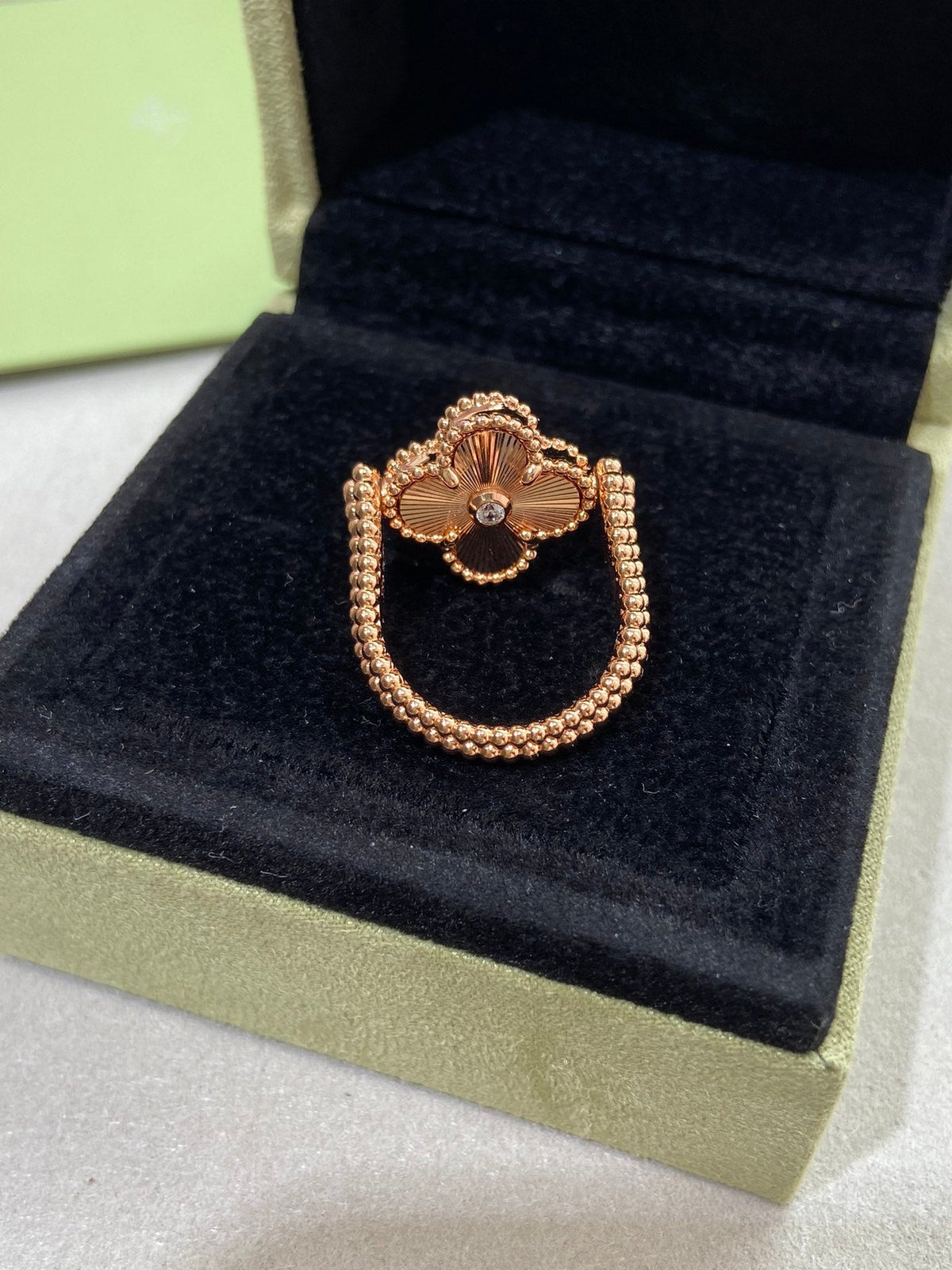 [Super CiCi ]CLOVER RIVERSIBLE ROSE GOLD RING
