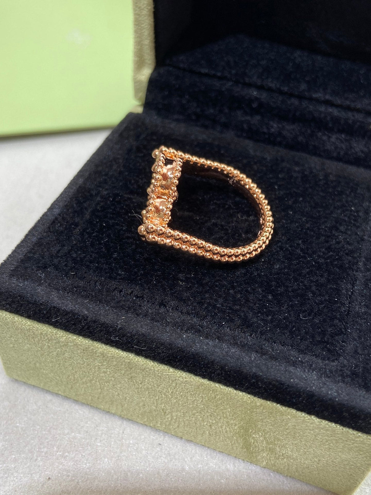 [Super CiCi ]CLOVER RIVERSIBLE ROSE GOLD RING