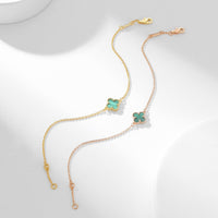 [Bieber Jewelry ]CLOVER BRACELET MALACHITE 1 MOTIF