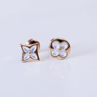 [Bieber Jewelry ]STAR AND SUN PINK GOLD MOP STUD EARRINGS