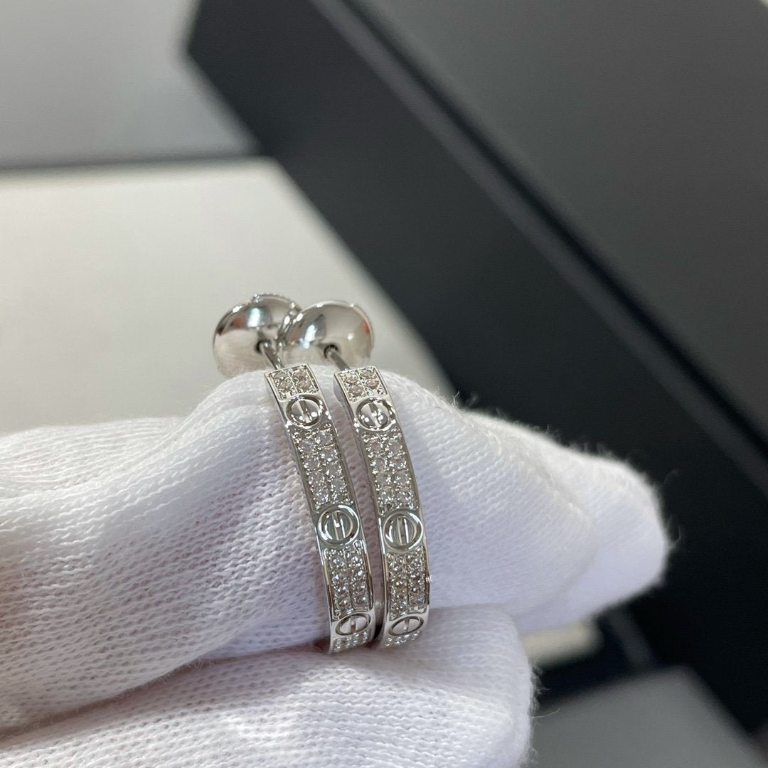 [Super CiCi ]LOVE DIAMOND SILBER-CREOLEN