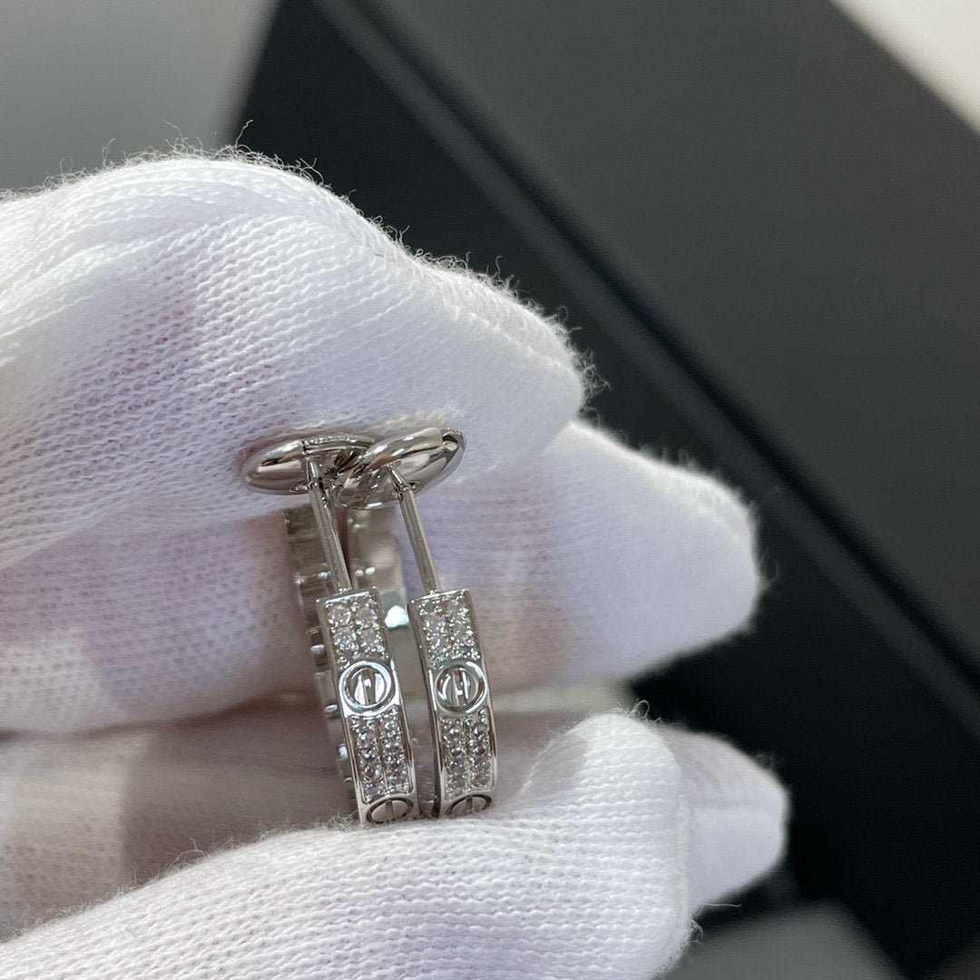 [Super CiCi ]LOVE DIAMOND SILBER-CREOLEN