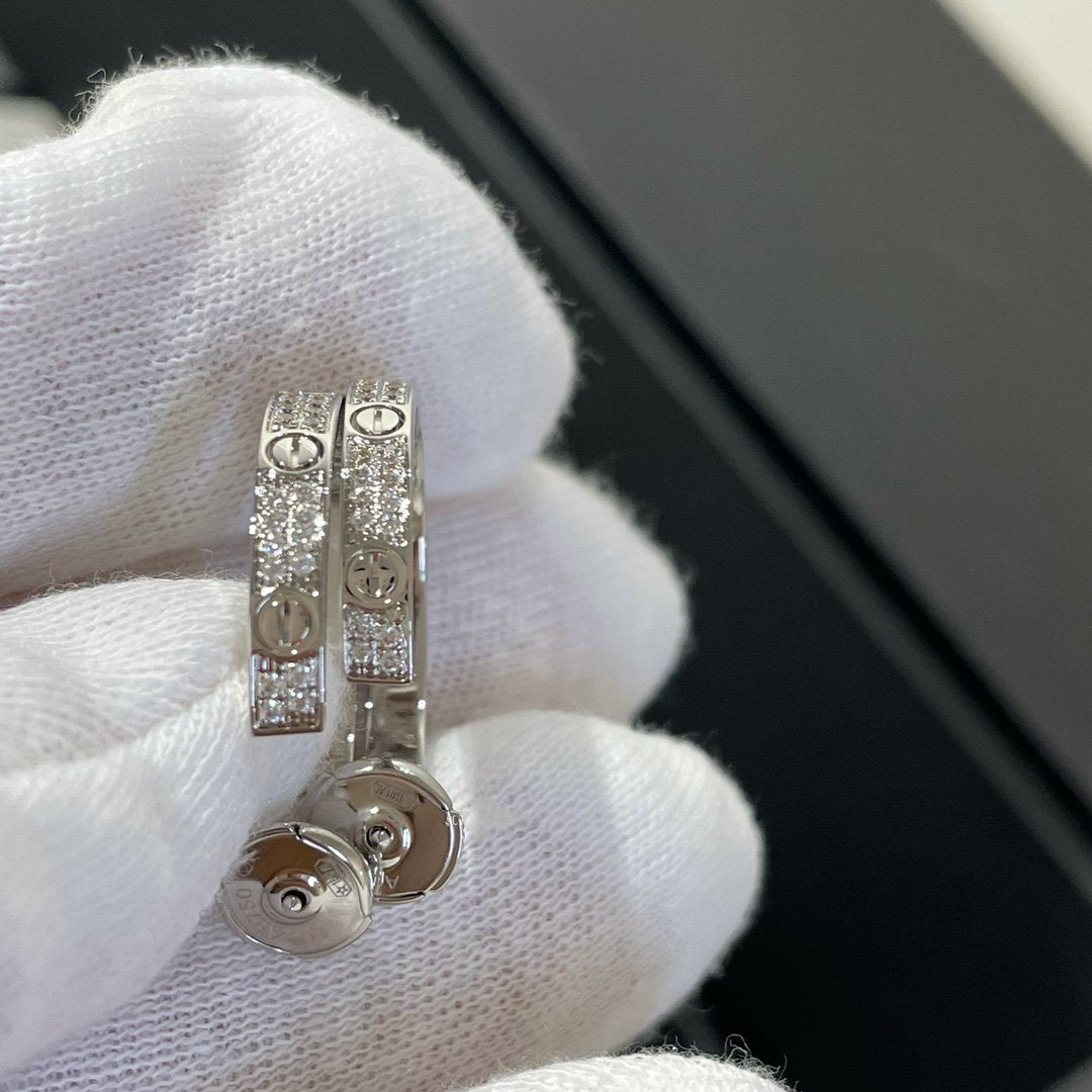 [Super CiCi ]LOVE DIAMOND SILBER-CREOLEN