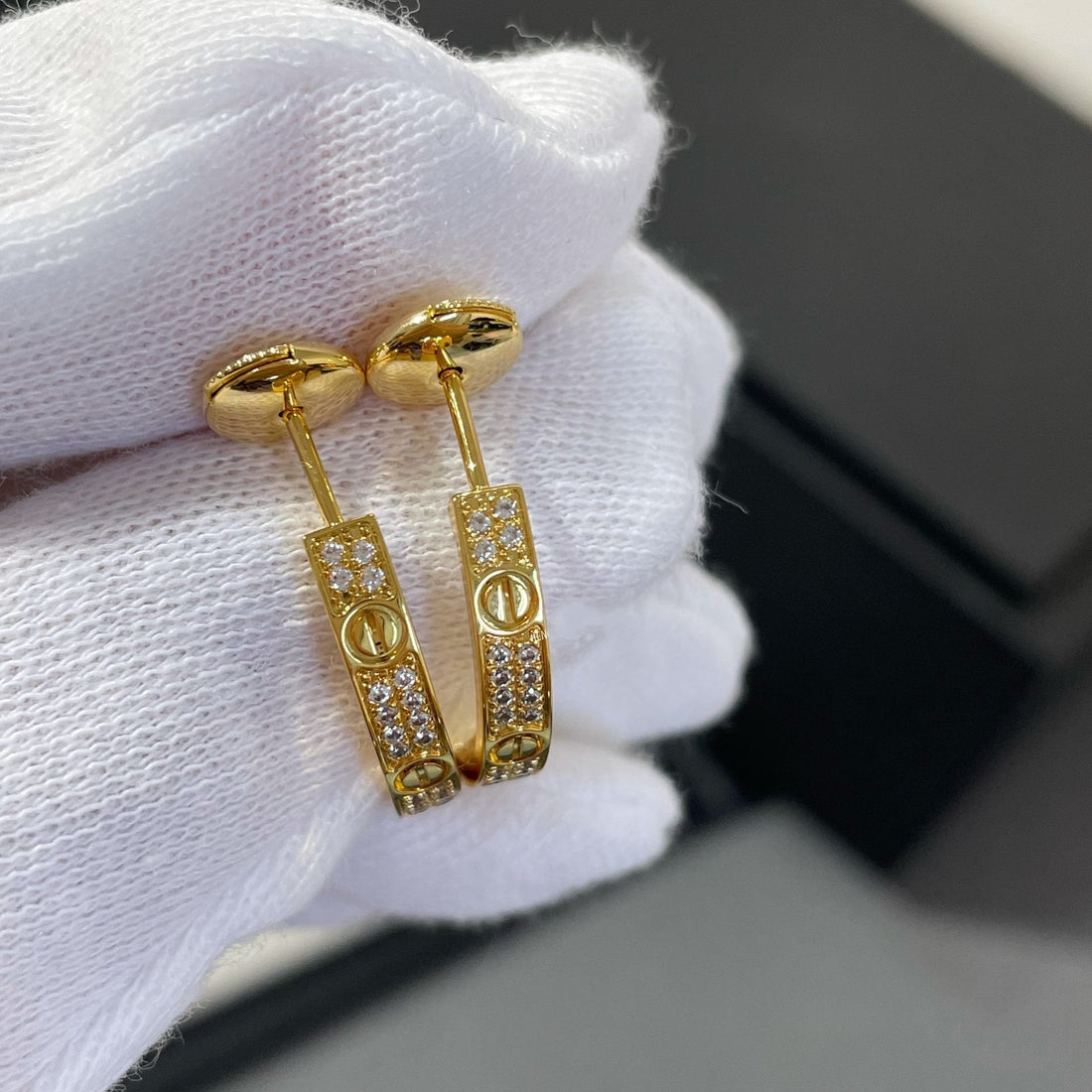 [Super CiCi ]LOVE DIAMOND GOLD-CREOLEN