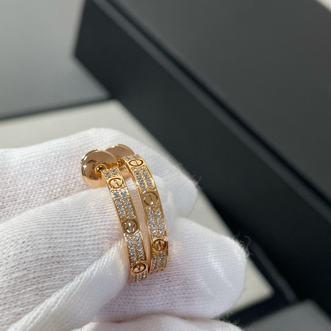 [Super CiCi ]LOVE DIAMOND CREOLEN IN ROSÉGOLD