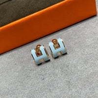 [Bieber Jewelry ]POP H SKY BLUE STUD EARRINGS
