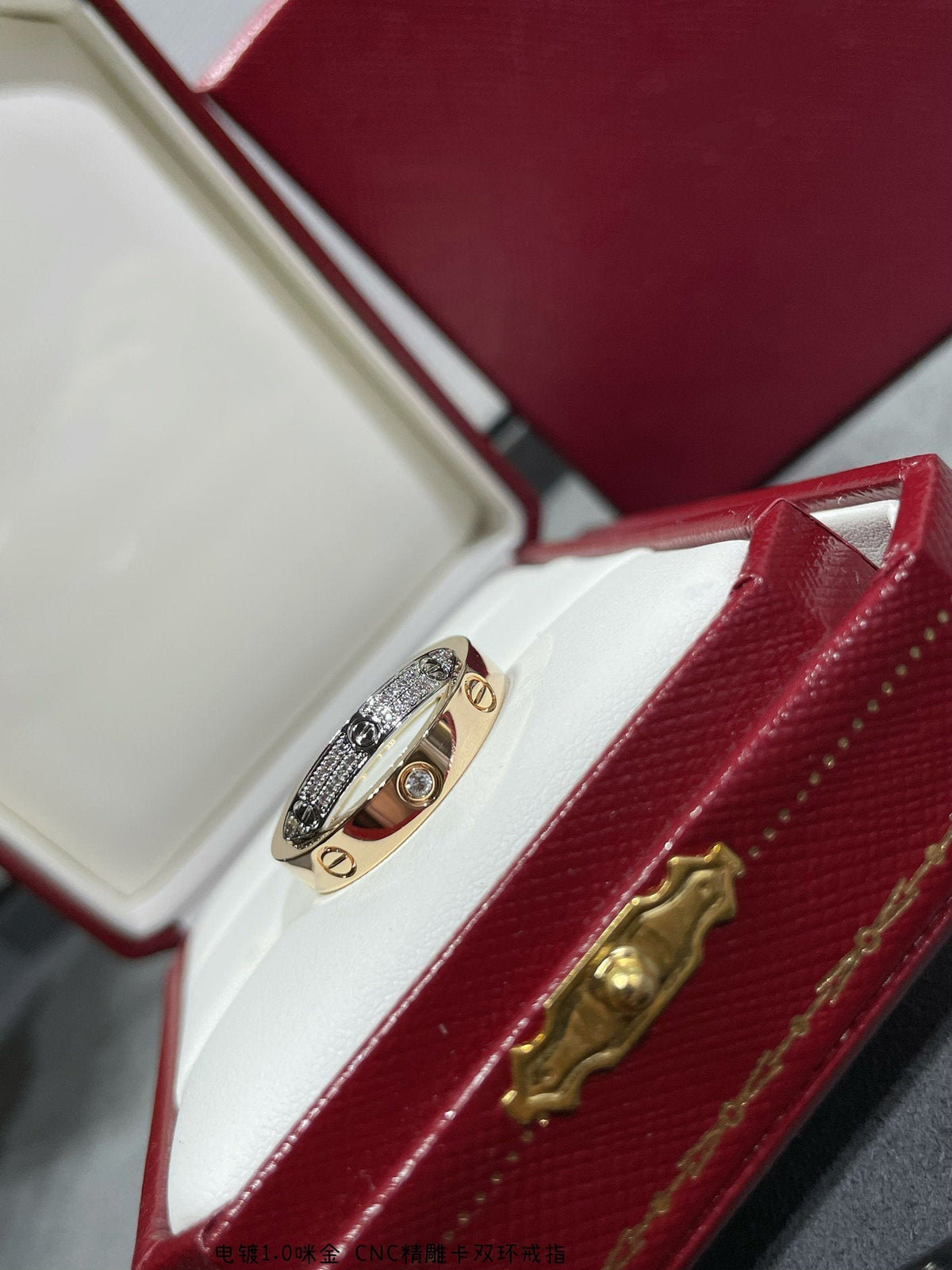 [Super CiCi ]LIEBE PINK GOLD SILBER DIAMANT DOPPELRING