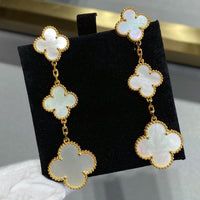 [Bieber Jewelry ]CLOVER MOP 3 MOTIFS GOLD EARRINGS