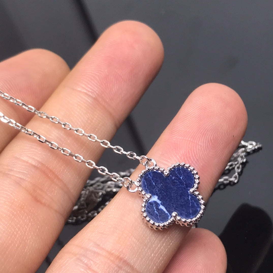 [Super CiCi ]CLOVER PIETERSIT SILBER LANGE HALSKETTE