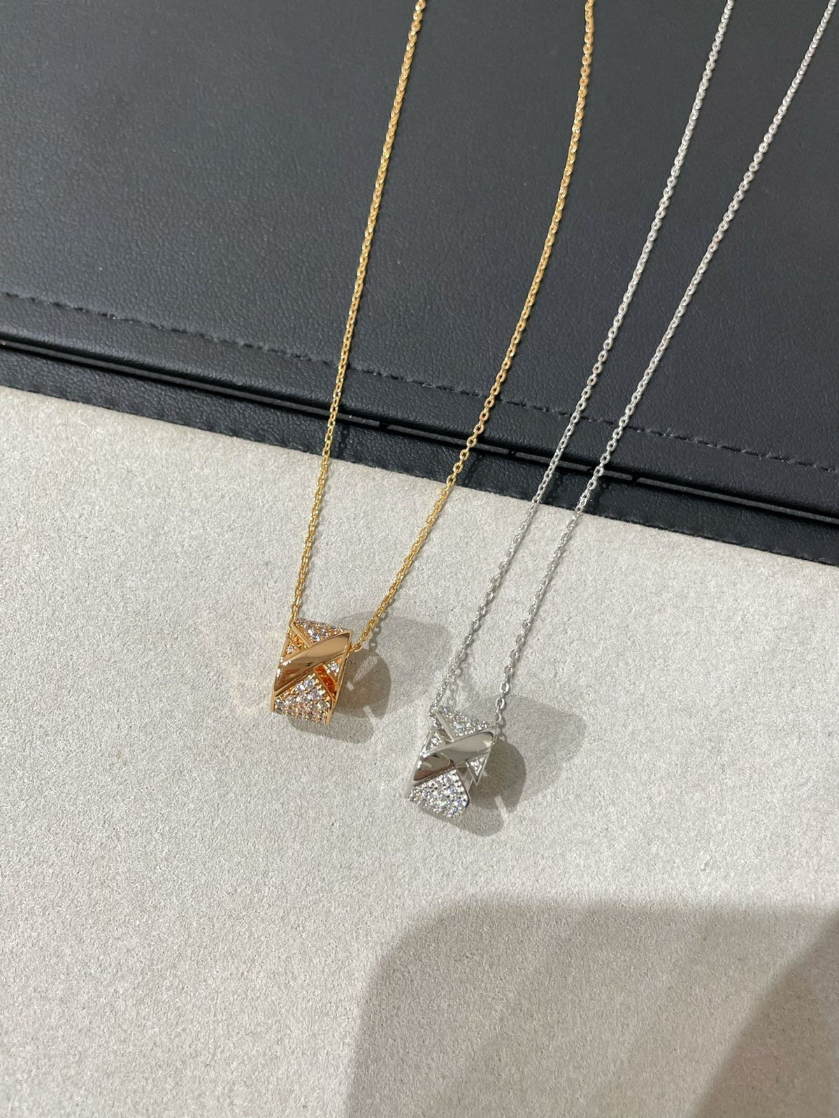 [Super CiCi ]LIENS EVIDENCE DIAMANT-PAVÉ-HALSKETTE