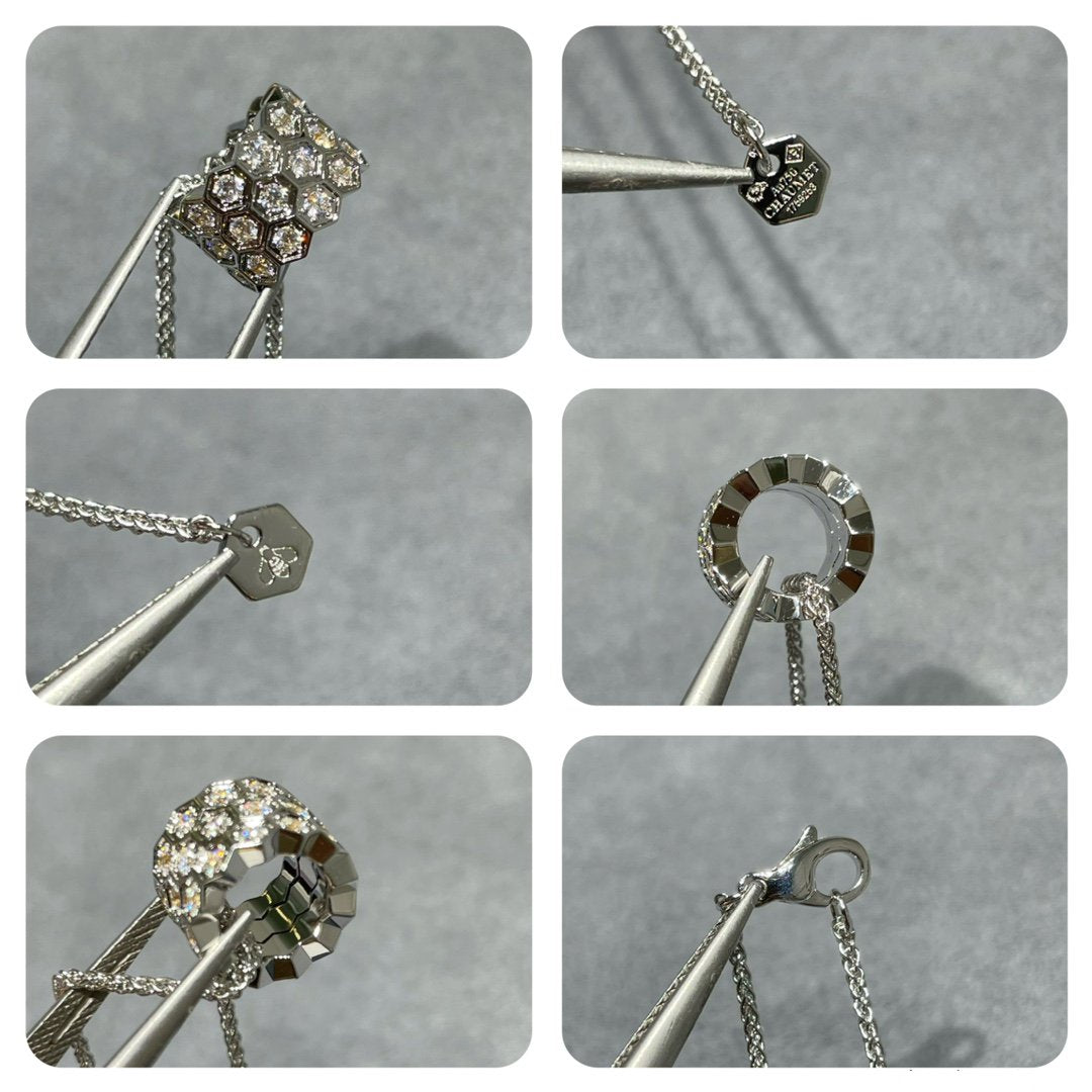 [Super CiCi ]BEE LOVE DIAMANT-PAVÉ-HALSKETTE MIT 3 REIHEN