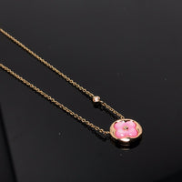 [Bieber Jewelry ]COLOR BLOSSOM PINK MOP SUN GOLD NECKLACE