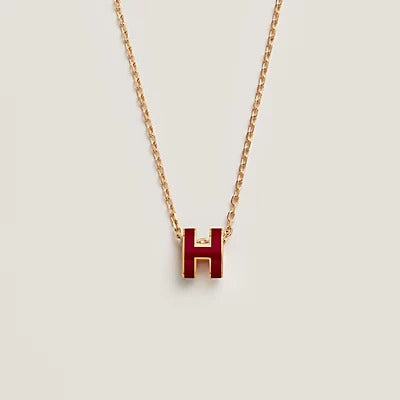 [Super CiCi ]HM CLIC ROTE EMAILLE GOLD HALSKETTE