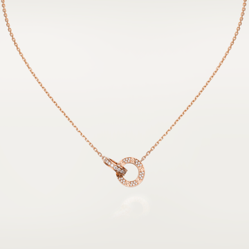 [Super CiCi ]LIEBE 7,6 MM HALSKETTE ROSÉGOLD UND SILBER VOLLDIAMANT