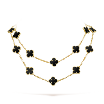[Super CiCi ]CLOVER 20 MOTIVE ONYX HALSKETTE