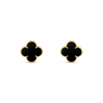 [Super CiCi ]CLOVER MEDIUM 1 MOTIFS  ONYX STUD EARRINGS