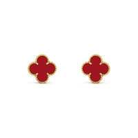 [Bieber Jewelry ]CLOVER MINI 9.5MM CARNELIAN EARRINGS