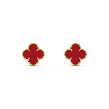 [Super CiCi ]CLOVER MINI 9.5MM CARNELIAN EARRINGS