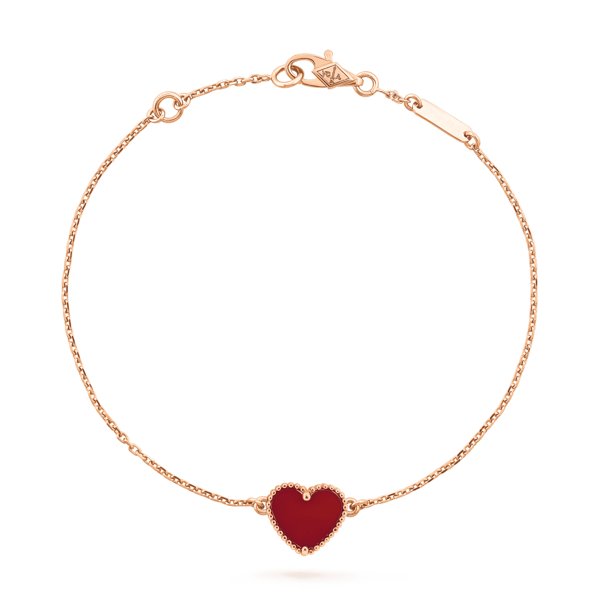 [Super CiCi ]HERZ-ARMBAND AUS KARNELIAN UND ROSÉGOLD