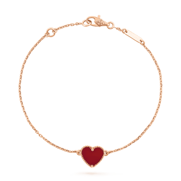 [Super CiCi ]HERZ-ARMBAND AUS KARNELIAN UND ROSÉGOLD