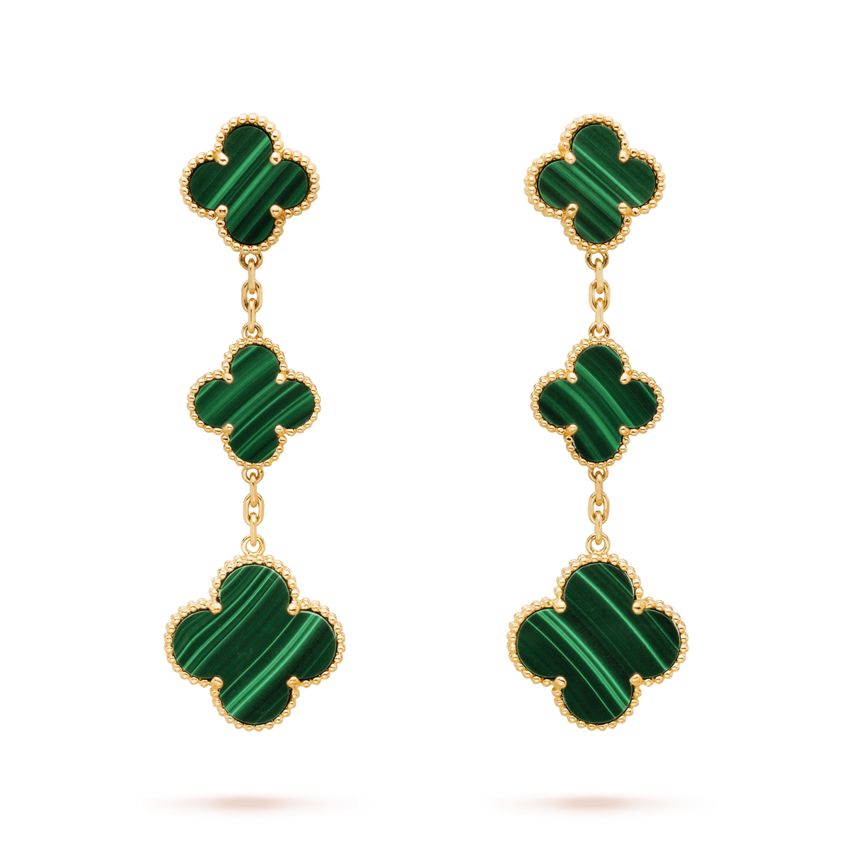 [Super CiCi ]CLOVER MALACHITE 3 MOTIVE GOLD