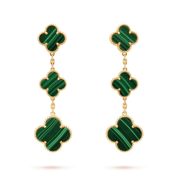 [Super CiCi ]CLOVER MALACHITE 3 MOTIVE GOLD
