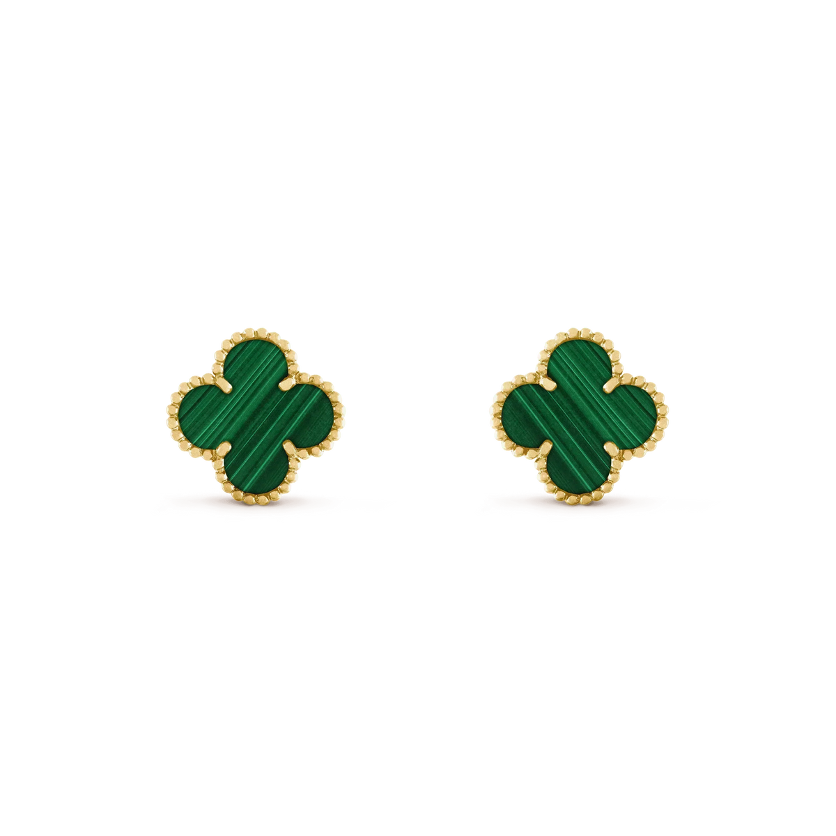 [Super CiCi ]CLOVER MEDIUM 1 MOTIV MALACHIT OHRRINGE