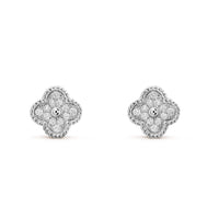 [Bieber Jewelry ]CLOVER MINI DIAMOND STUD EARRINGS