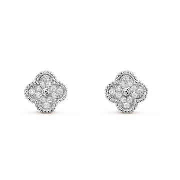 [Super CiCi ]CLOVER MINI DIAMOND STUD EARRINGS