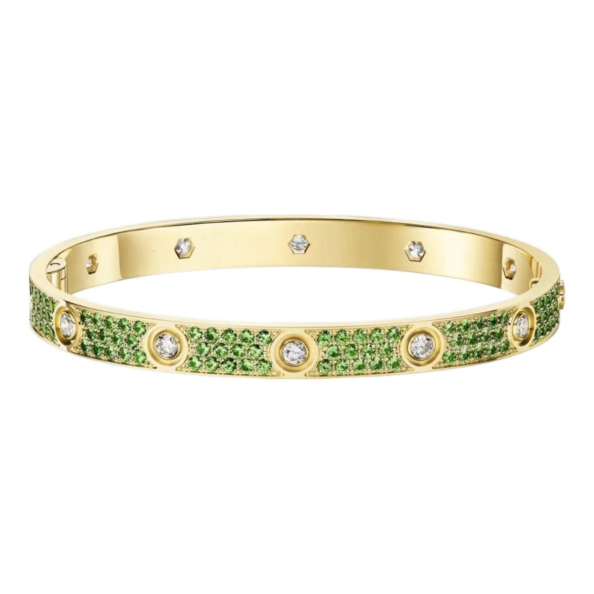 [Super CiCi]KLASSISCHES 6,1 MM LOVE-ARMBAND MIT 10 DIAMANTEN IM FULL-PAVÉ-BESATZ