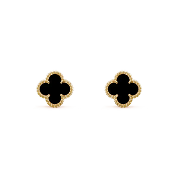 [Super CiCi ]CLOVER MINI 9.5MM BLACK MOP EARRINGS