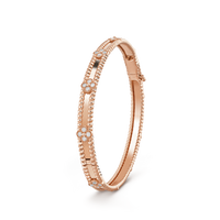 [CiCi Jewels] Kleeblatt-Armband mit 4 mm Diamanten