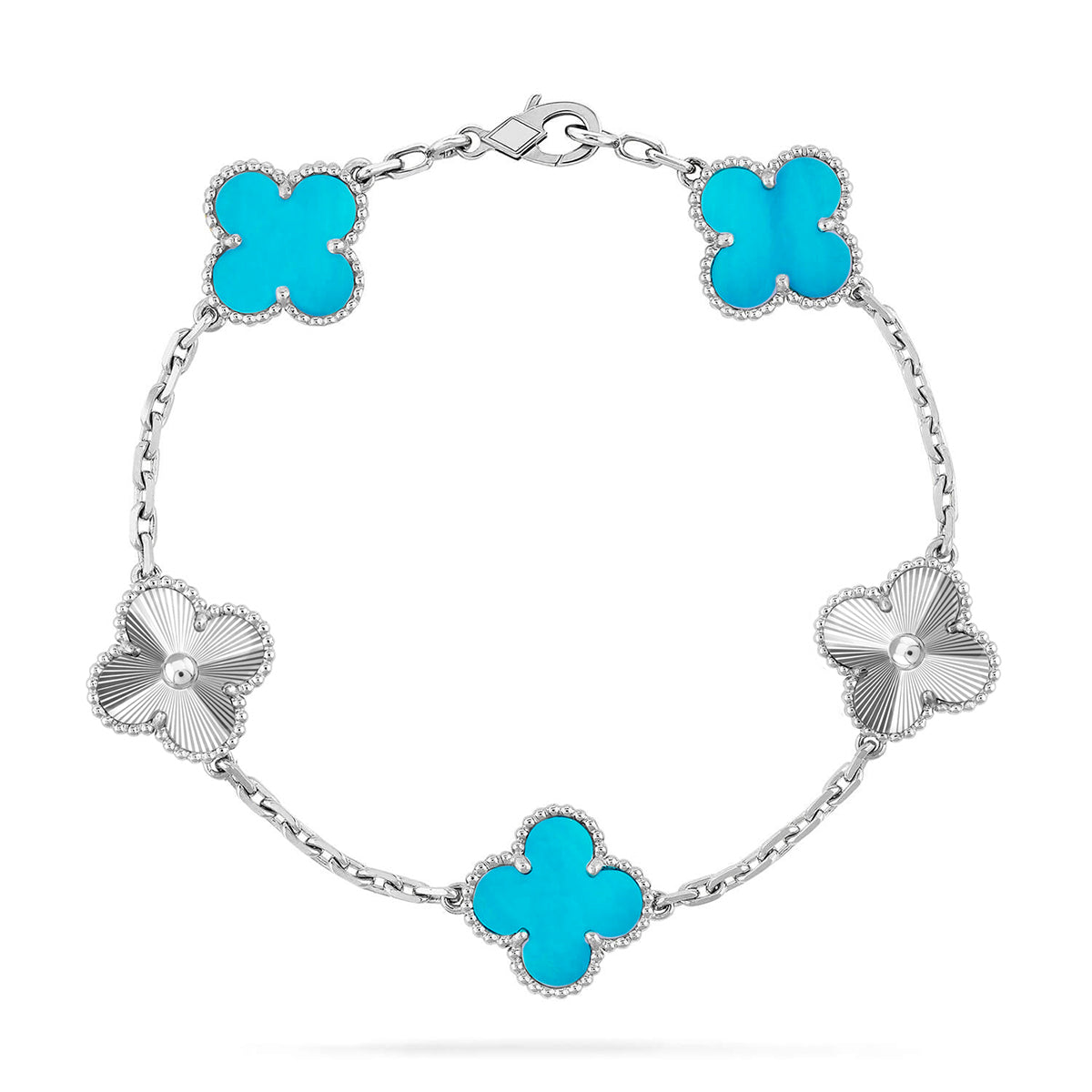 [Super CiCi ] CLOVER 5-MOTIV-ARMBAND KOLLEKTION TÜRKIS