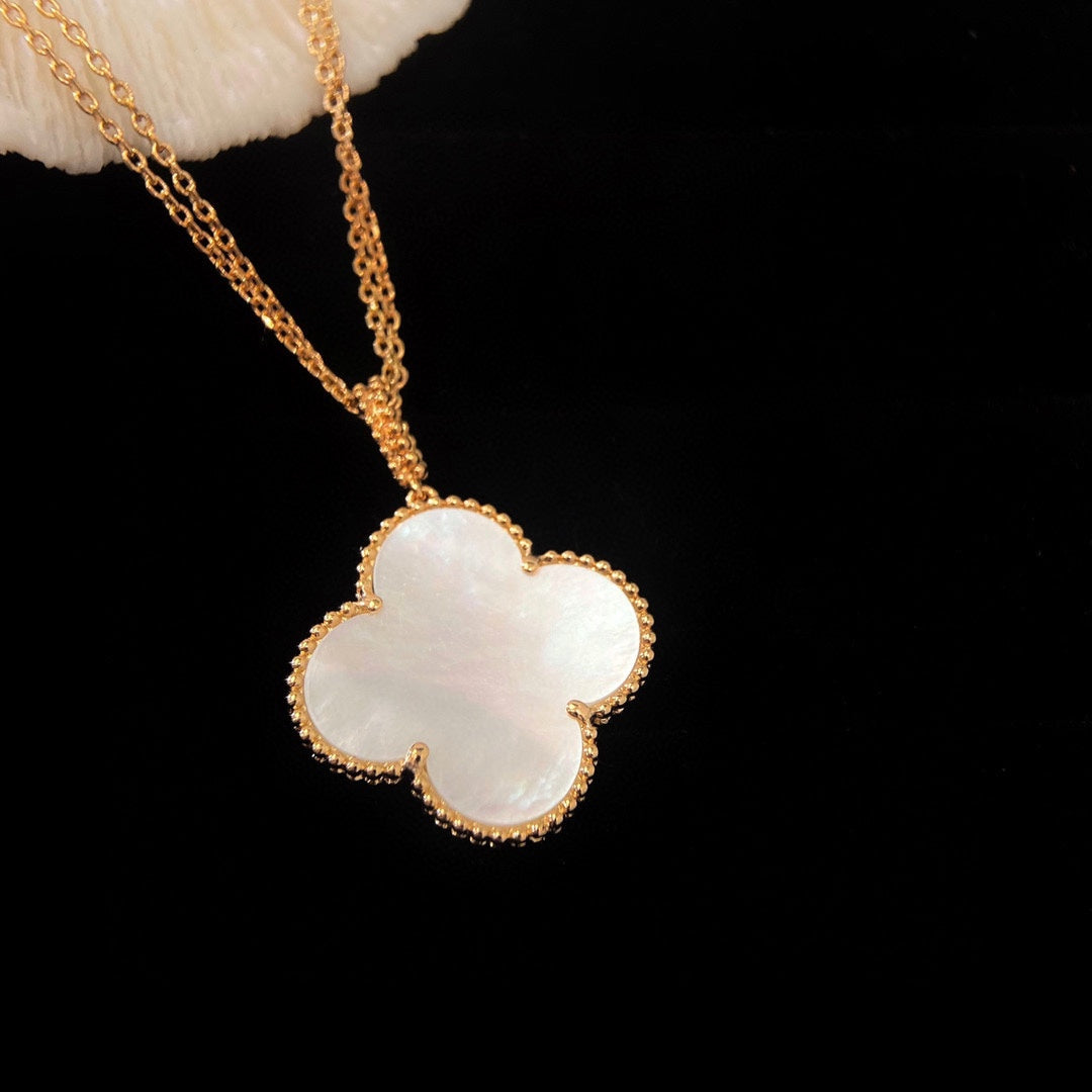 [Super CiCi ]CLOVER 25MM PERLMUTT GROSSE ANHÄNGERKETTE