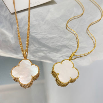 [Super CiCi ]CLOVER 25MM PERLMUTT GROSSE ANHÄNGERKETTE
