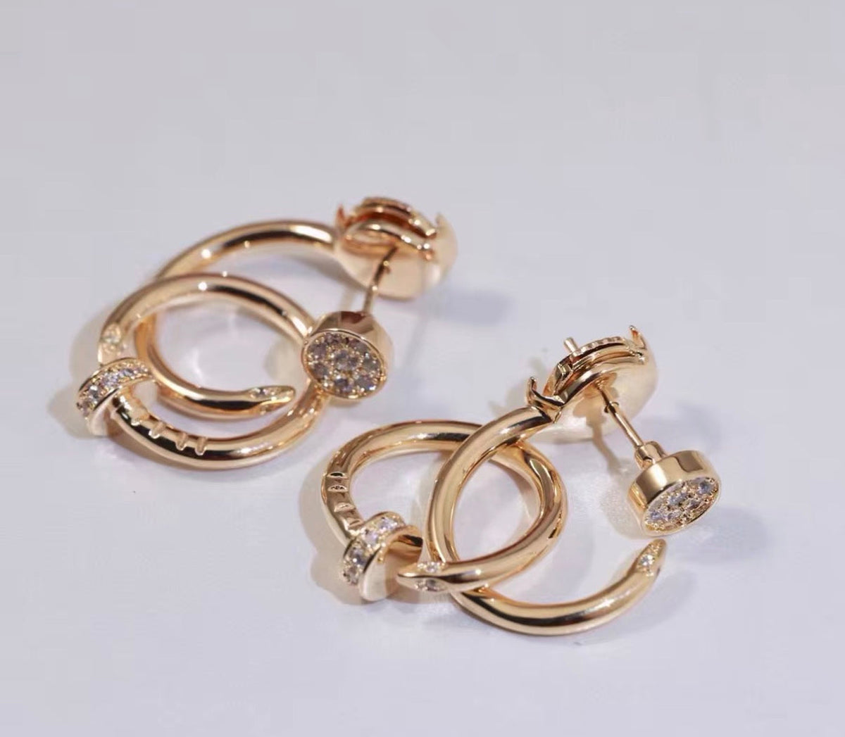 [Super CiCi] NAIL COLLECTION DIAMANT-SET DOPPEL-CREOLEN