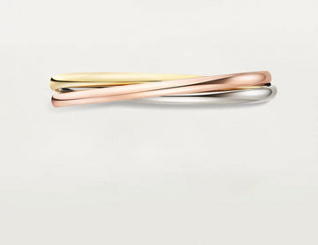 [Super CiCi]TRINITY COLLECTION CLASSIC THREE-COLOUR GOLD TRIPLE BAND BANGLE