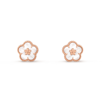 [Super CiCi ]LUCKY PINK GOLD WHITE MOP EARRINGS